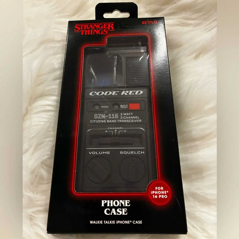 Stranger Things CODE RED Walkie Talkie Extendable Antenna iPhone 16 Pro Case NEW